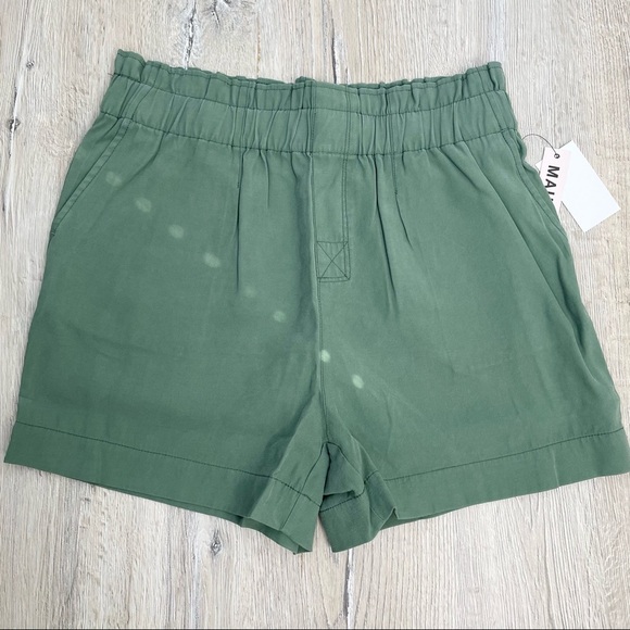 Mauby Paperbag Waist Green Shorts Sz Large - Picture 9 of 11